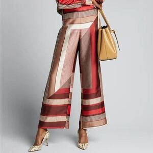 Lafayette 148 Riverside Prism Printed Twill Ankle Pants Size M